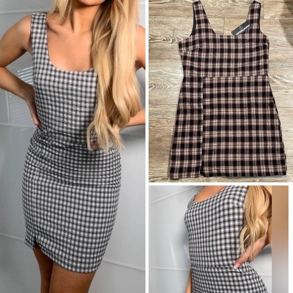 Heartbreak Burgundy and black mini plaid dress NEW size XL - Picture 1 of 9